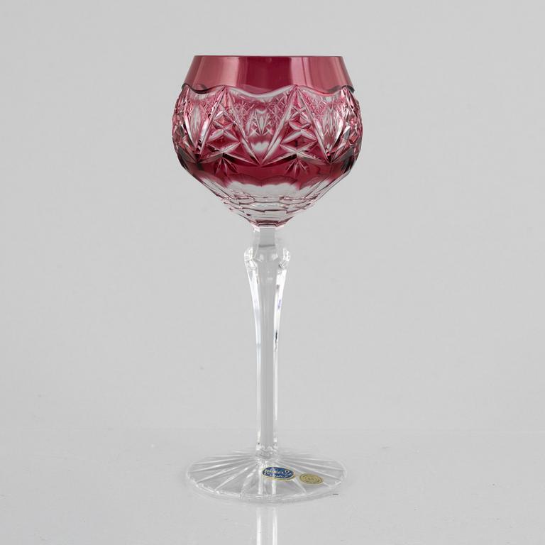 Wine glasses, 12 pcs, Bohemian style, second half of the 20th century.