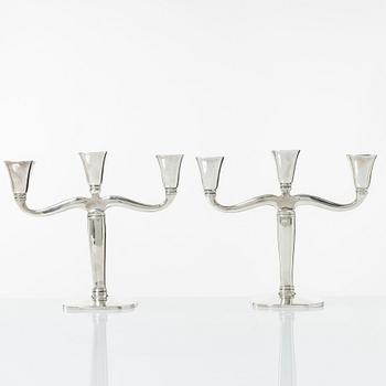 Candelsticks, a pair, silver, first half/mid 20th Century.