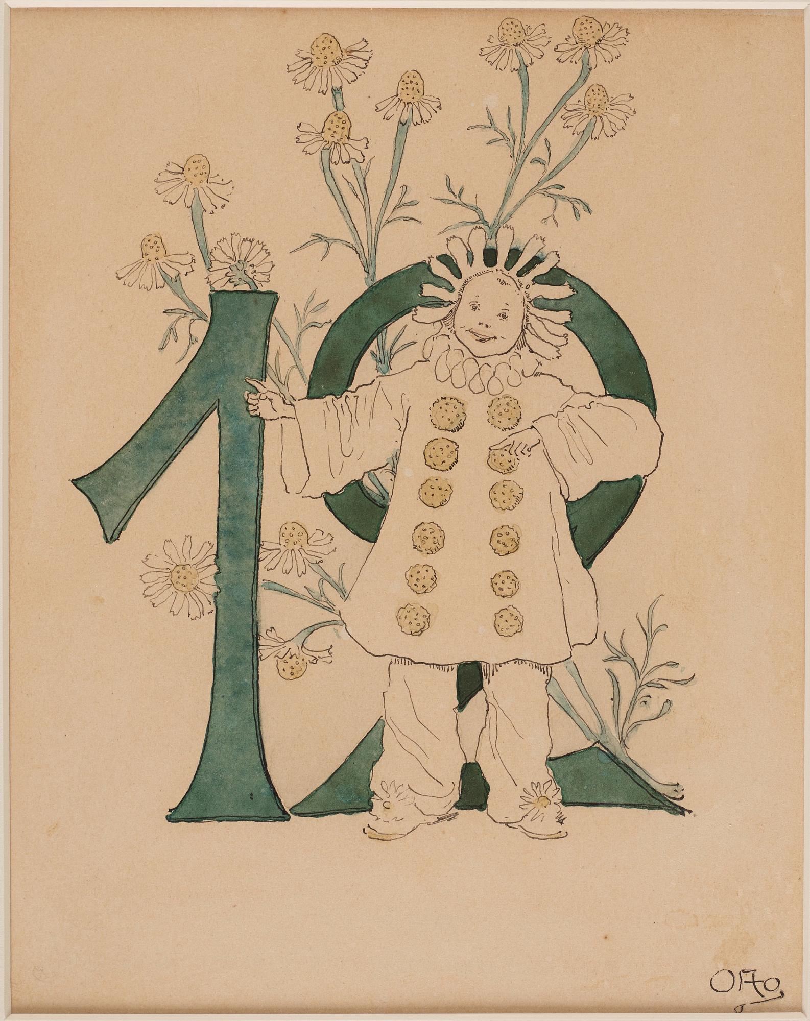 Ottilia Adelborg, "Blomstersiffror med rim", 20 + 1 pcs.