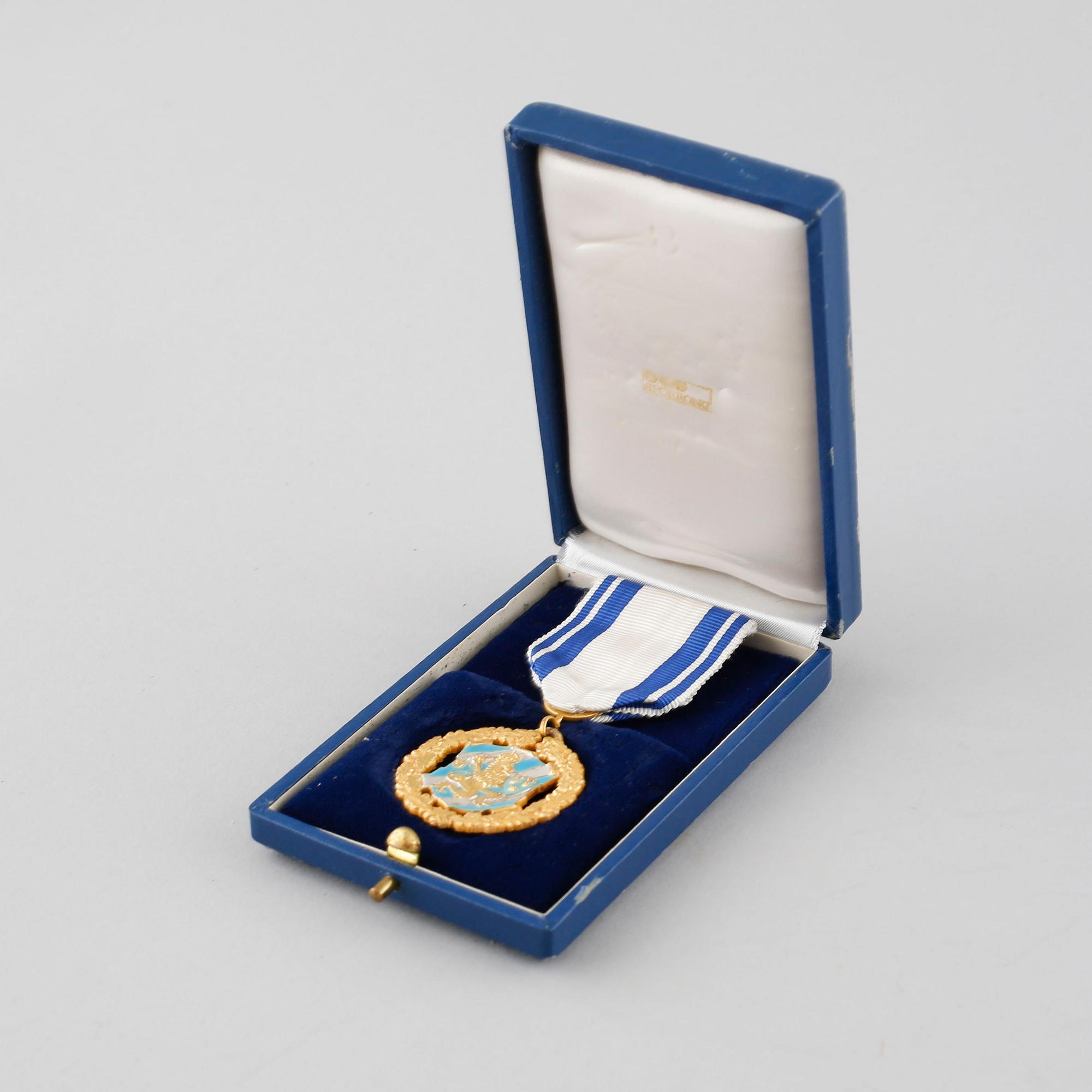 MEDALJ, 18k guld, C C Sporrong & Co, Stockholm, 1968.