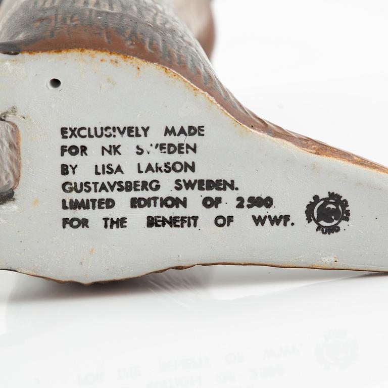Lisa Larson, two figurines, 'Utter' and 'Gråsäl' for Nordiska Kompaniet in collaboration with WWF, Gustavsberg.