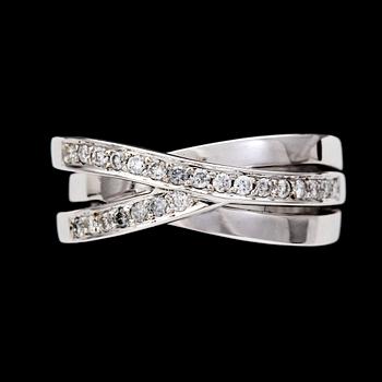 RING, brilliant cut diamonds, tot. 0.36 cts.