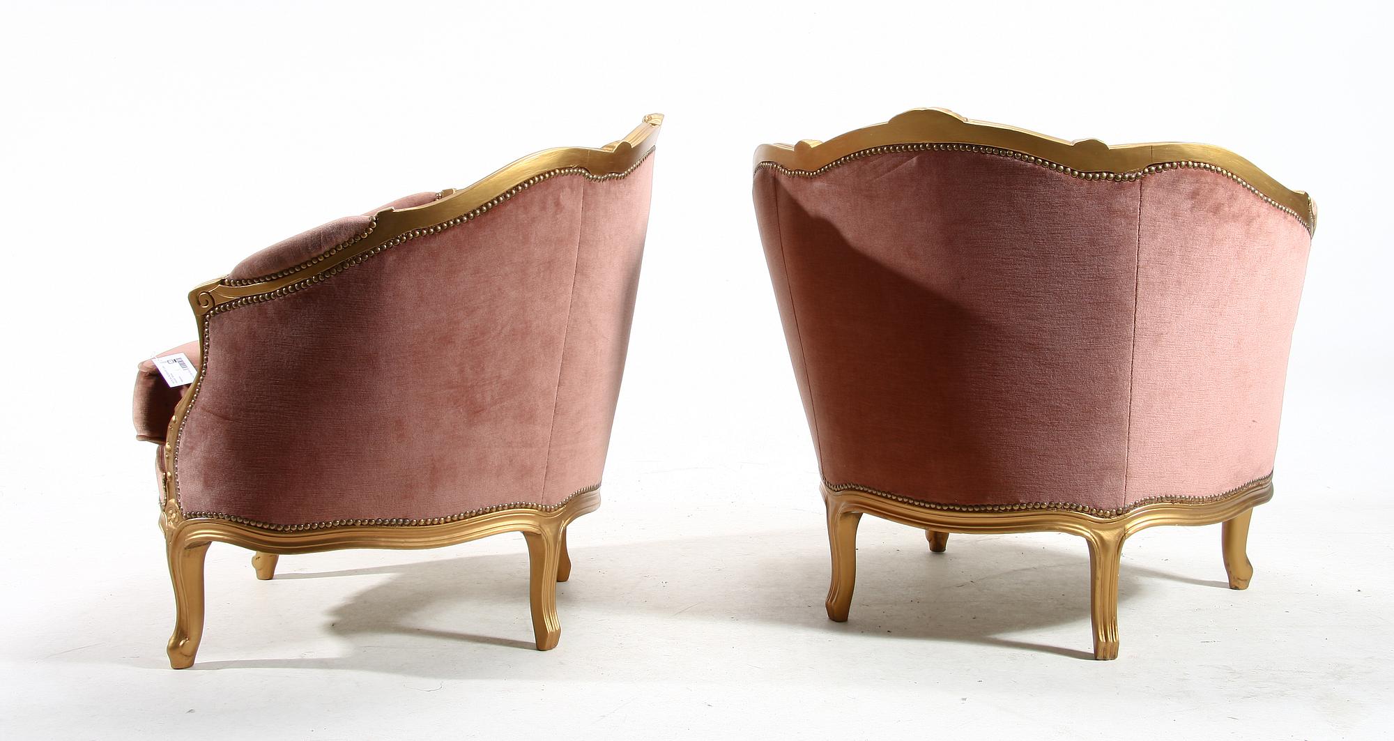 SALONGSGRUPP, 3 delar, rokokostil, 1900-tal.