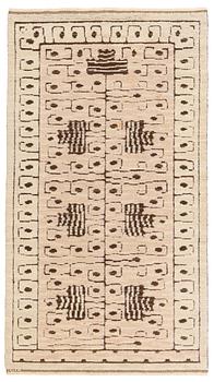 204. Märta Måås-Fjetterström, a carpet, "Skvattram", knotted pile in relief, ca 245 x 133-134,5 cm, signed MMF.