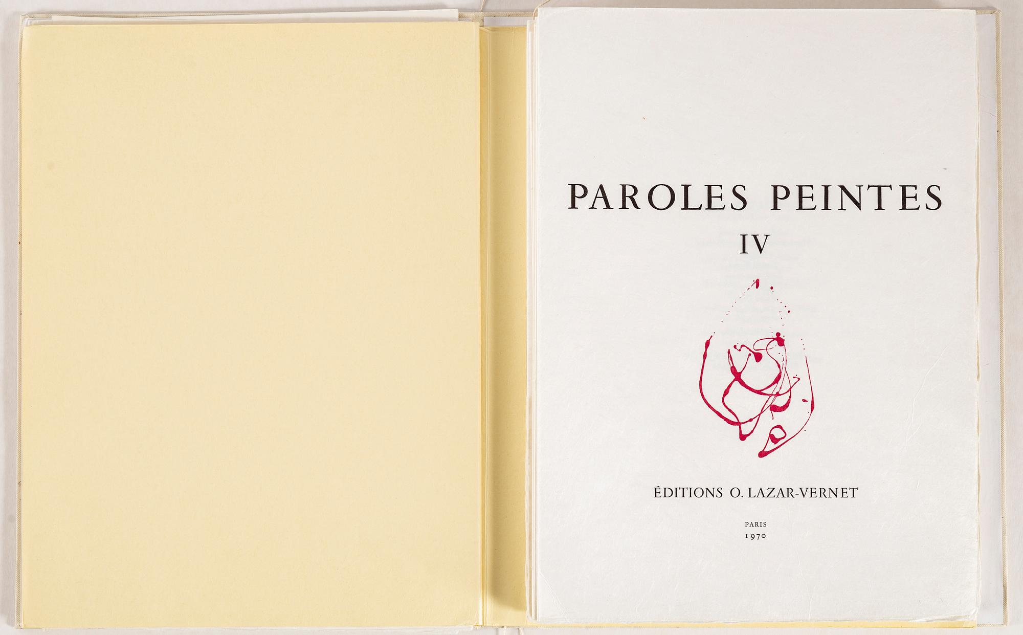 PAROLES PEINTES IV, mapp, Éditions O. Lazar-Vernet, Paris, 1970.
