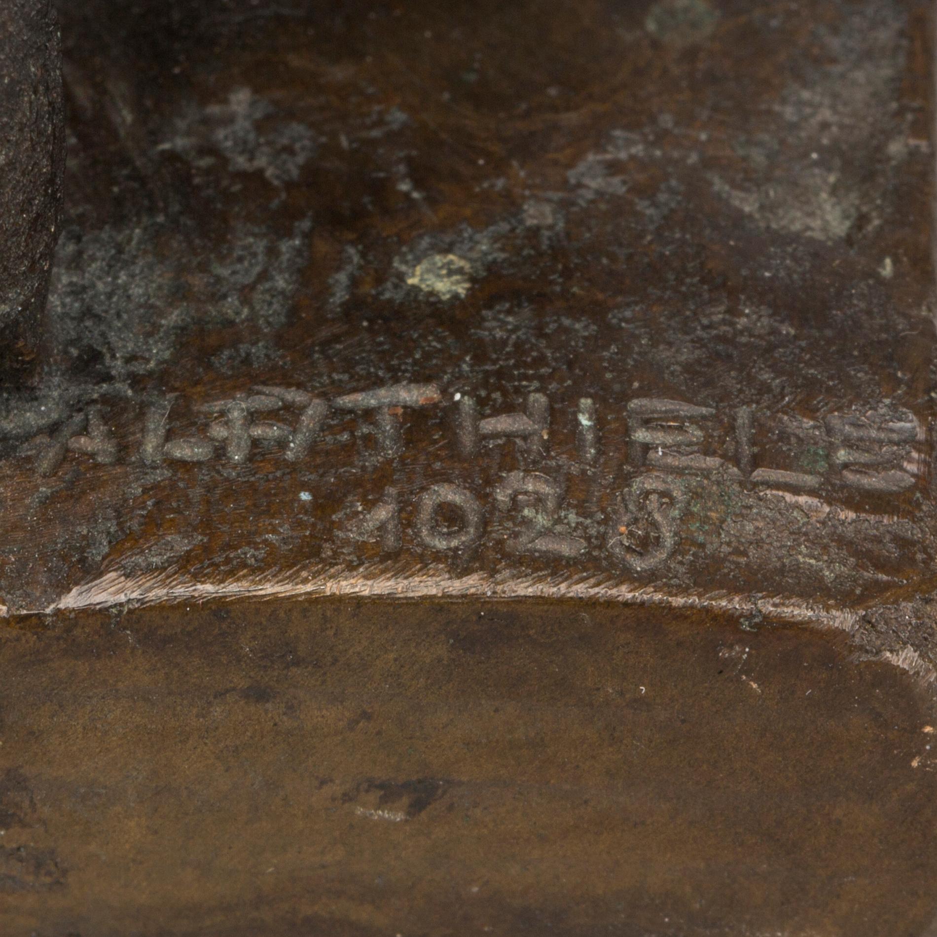 ALFRED THIELE, skulptur signerad och daterad 1928 patinerad brons.
