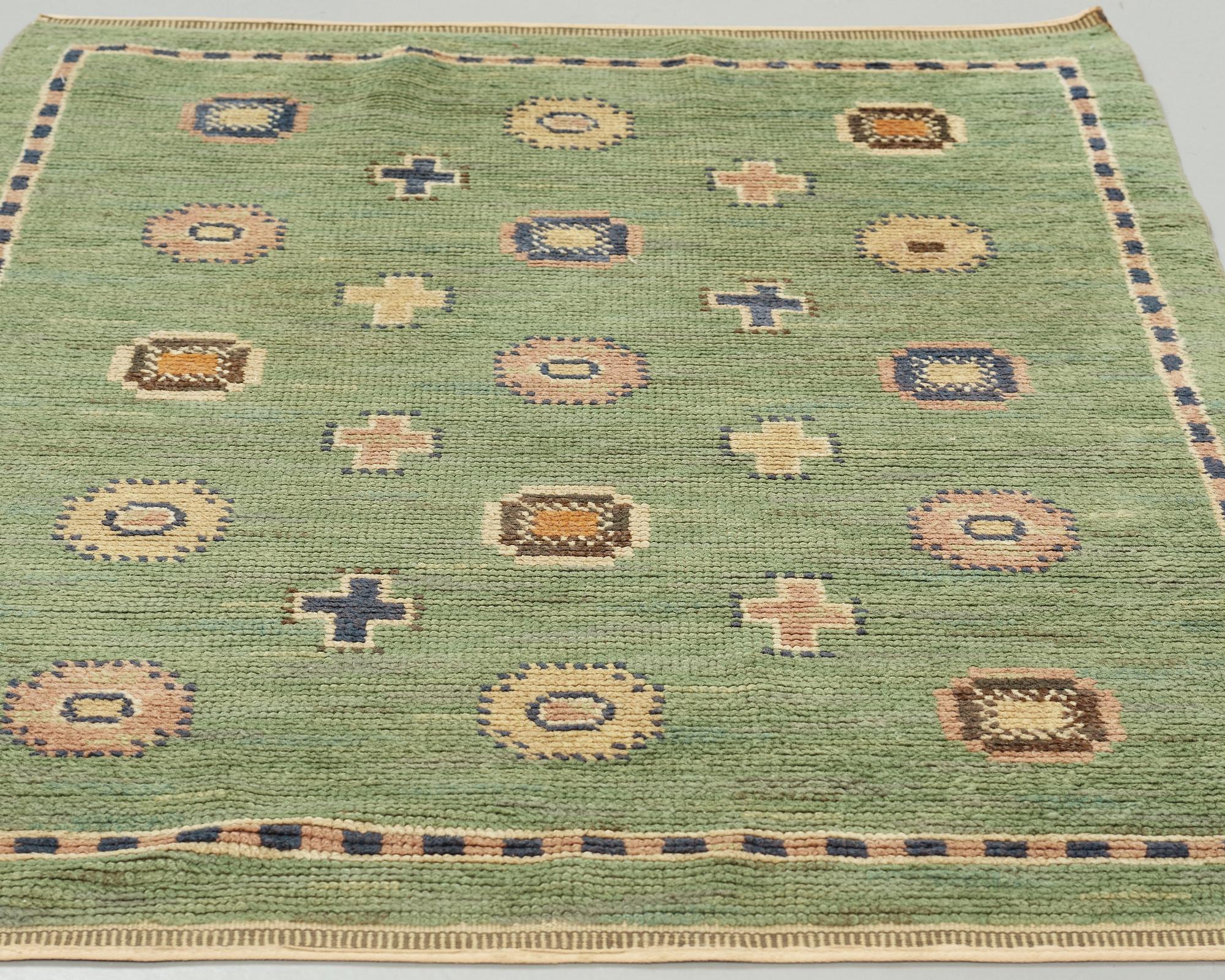 Märta Måås-Fjetterström, A CARPET, "Älgö", knotted pile, ca 127,5 x 95,5 cm, signed MMF.