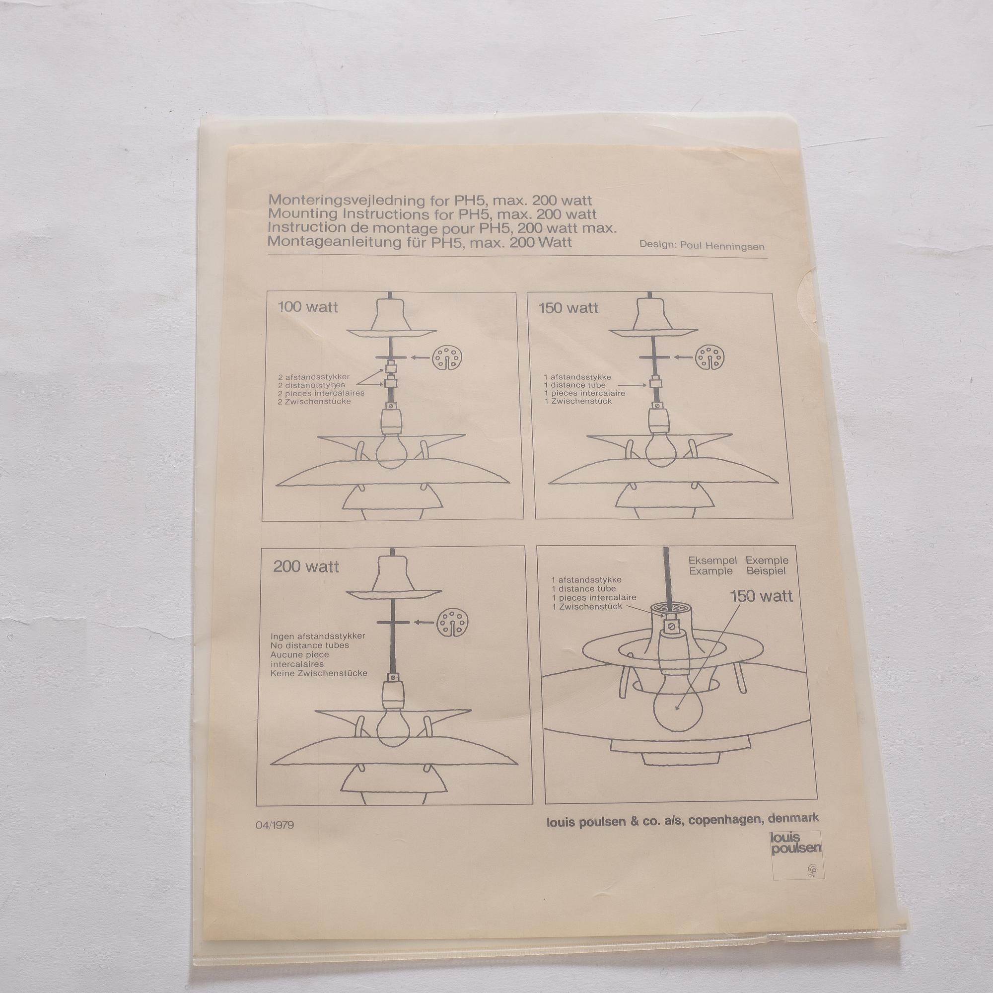 Poul Henningsen, a 'PH 5' ceiling lamp, Louis Poulsen, Denmark.