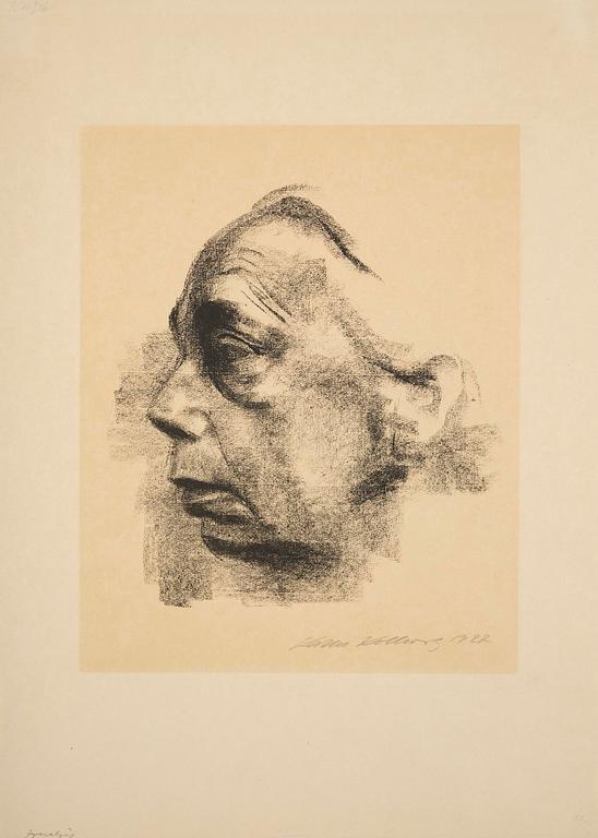Käthe Kollwitz, Selbstbildnis im profil. (Self-portrait in profil).