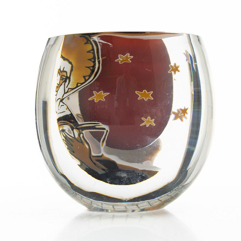 Berit Johansson, a graal glass vase, Orrefors, 2003.