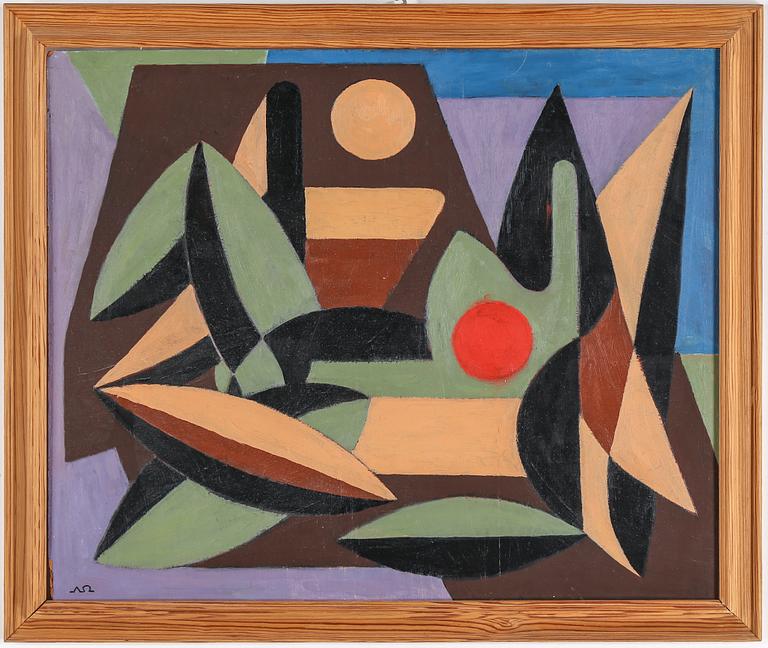 ARNE ÖDBERG, oil on panel, signed with monogram. 1954.