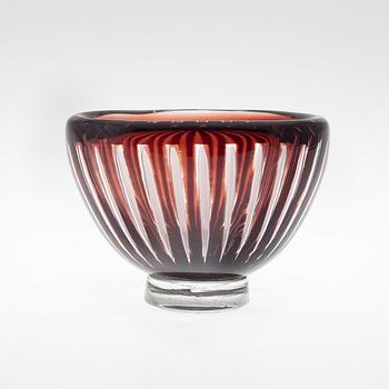 EDVIN ÖHRSTRÖM, skål av glas, Orrefors 1956, Ariel. Tidigare i Birgitta Crafoord Collection.