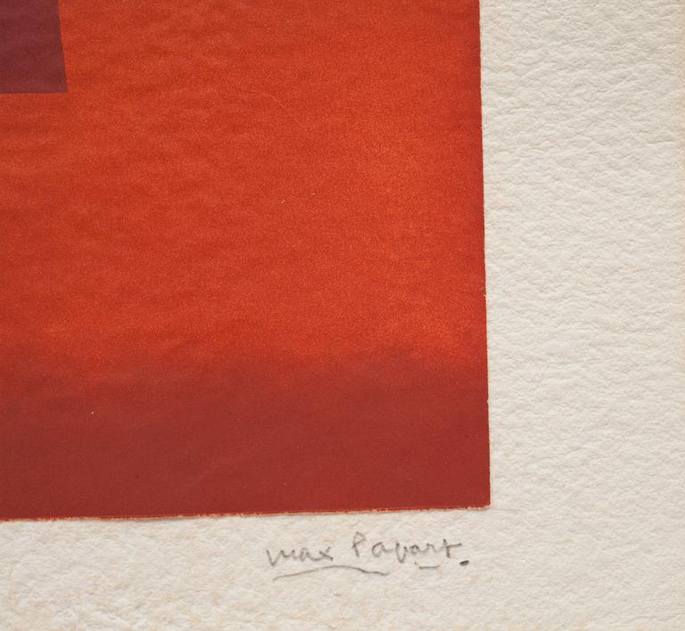 MAX PAPART, färglitografi med collage, signerad och numrerad 11/13.