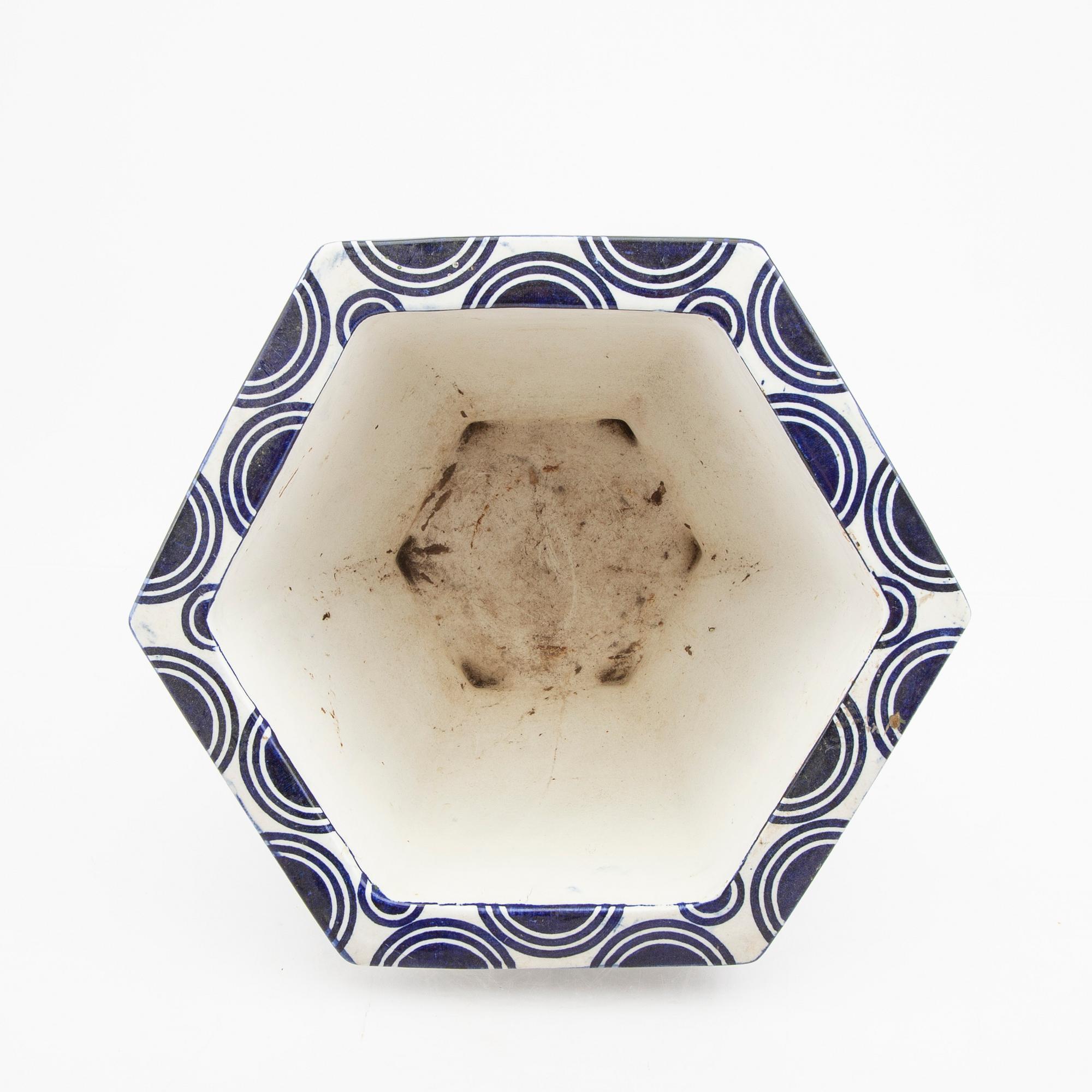 A Rörstrand "Snöckan" floeer pot flintware early 1900s.
