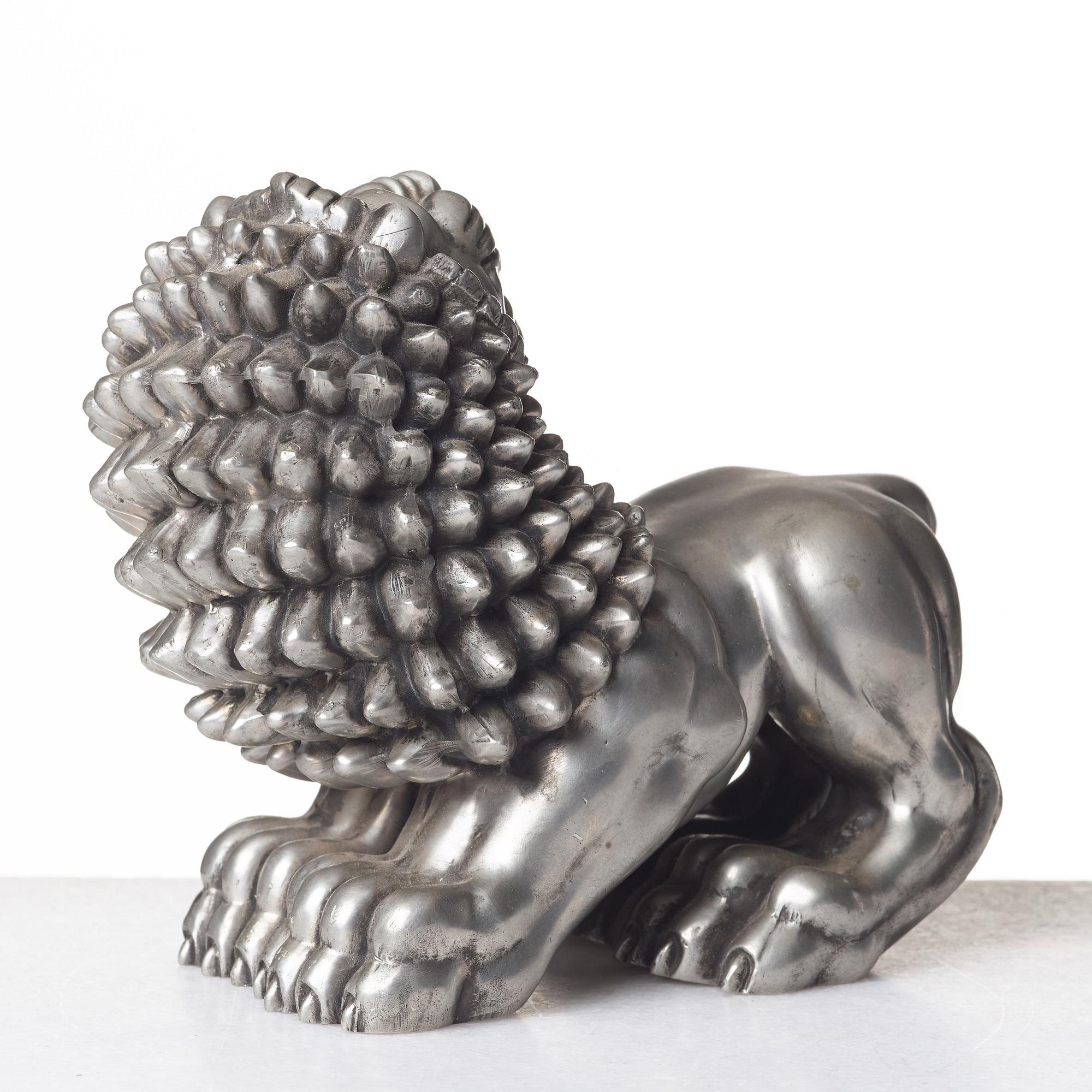Anna Petrus, a pewter sculpture of a lion, Svenskt Tenn, Stockholm 1960.