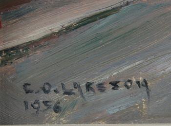 LARSSON, CARL OSCAR, olja på pannå, sign o dat 1956.