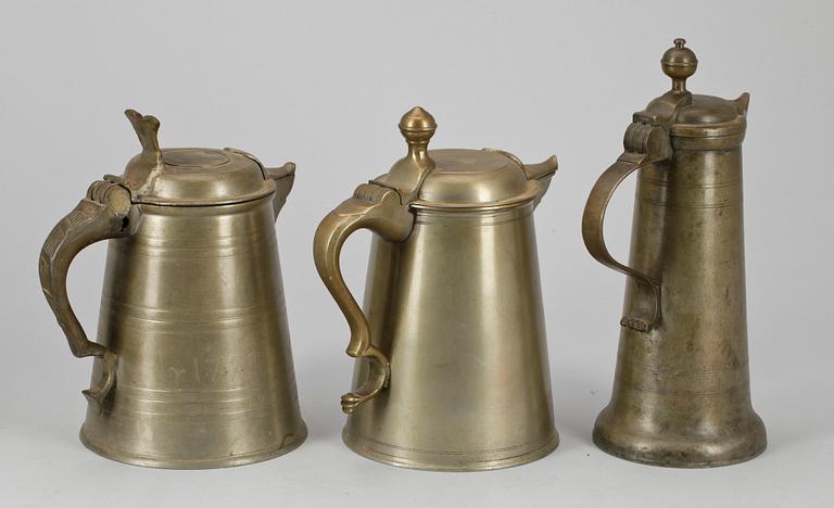 PARTI TENN, 8 delar, bl.a. Johan Fredrik Werrenrath, Lund 1881. 1800-tal.