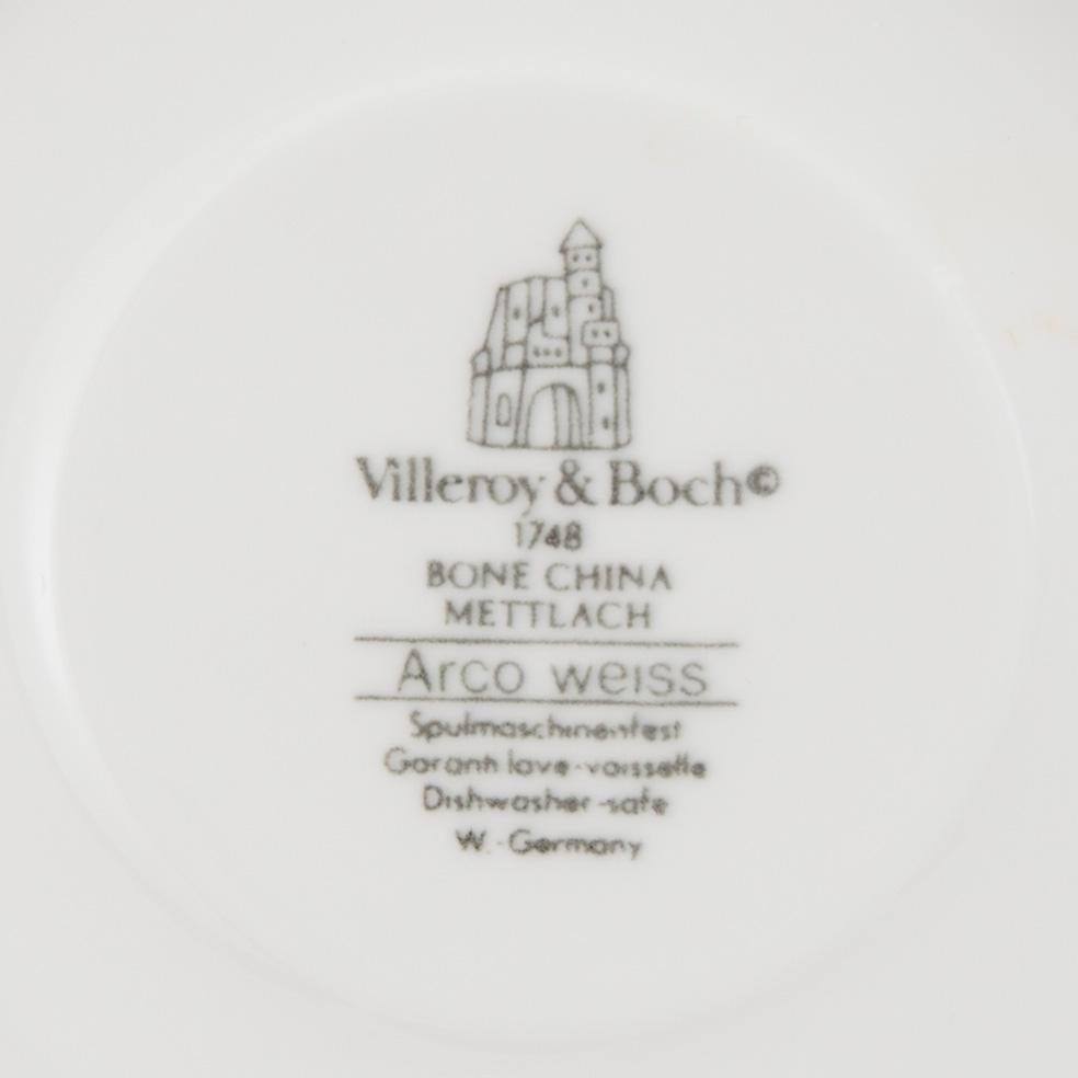 ASTIASTON OSIA, 22 kpl, posliinia, "Arco Weiss", Villeroy & Boch, 1900-luvun loppu.