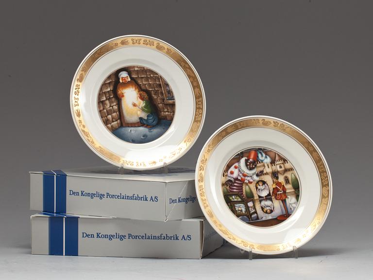 TALLRIKAR, 12 st, porslin, Hans Christian Andersen, Royal Copenhagen 1970-tal.