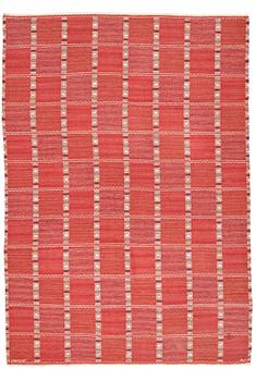 209. Barbro Nilsson, MATTO, "Falurutan, röd Borås", flat weave, ca 303 x 210,5 cm, signed AB MMF BN.