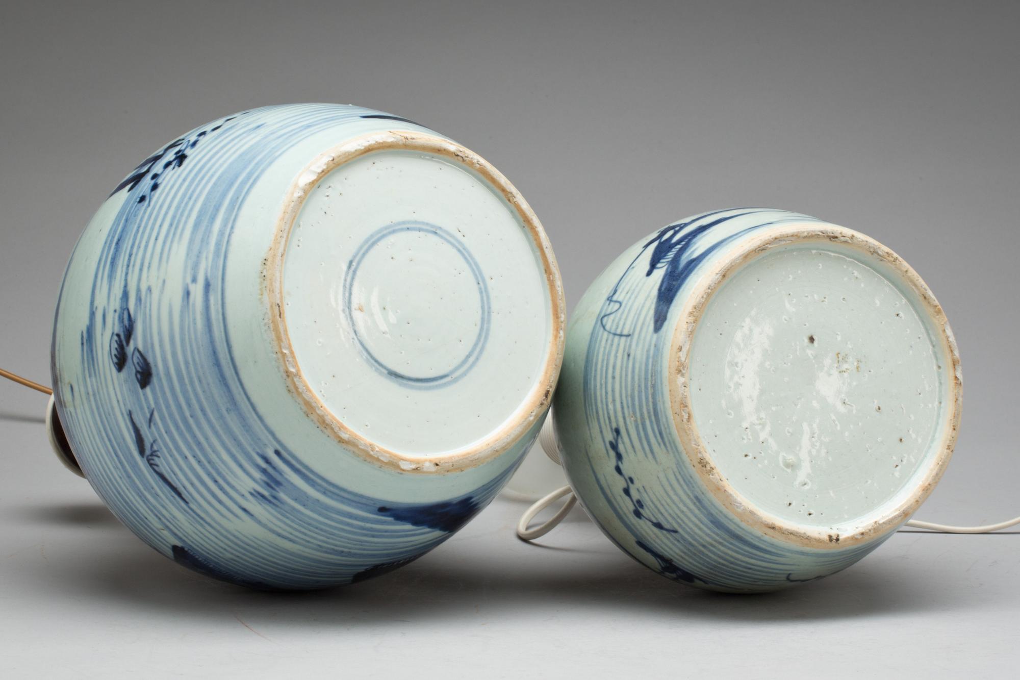 BORDSLAMPOR/BOJANER, 1+1. Porslin, Kina 1800-tal.