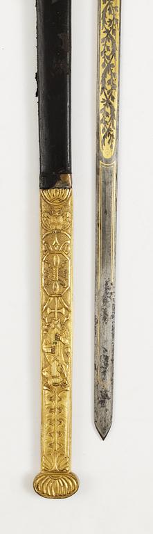 A Swedish Empire sword of honour with the monogram of the Swedish King Karl XIV Johan (1810-44).