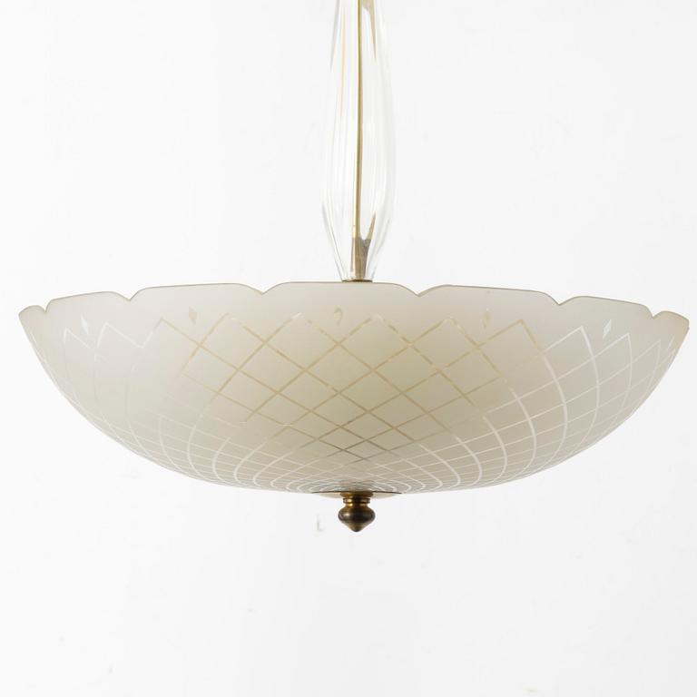 Orrefors, a ceiling lamp, 1940s.