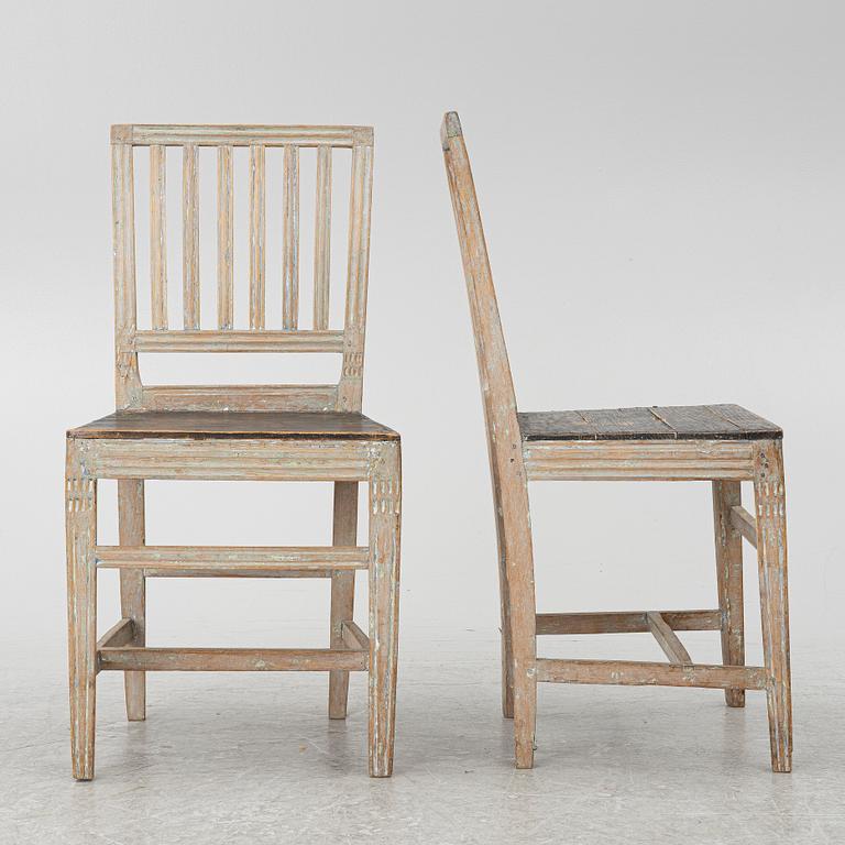 Chairs, 6, folk art. 19th century.