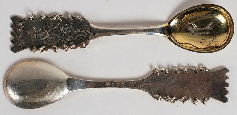 PARTI SILVERBESTICK, 32 delar, 1859-1972. Ca 610 g.