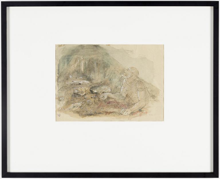 PETER WEISS, mixed media on paper, signed and dated 46.