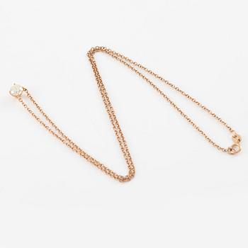 Collier 18K roséguld med briljantslipad diamant ca 0.70 ct.