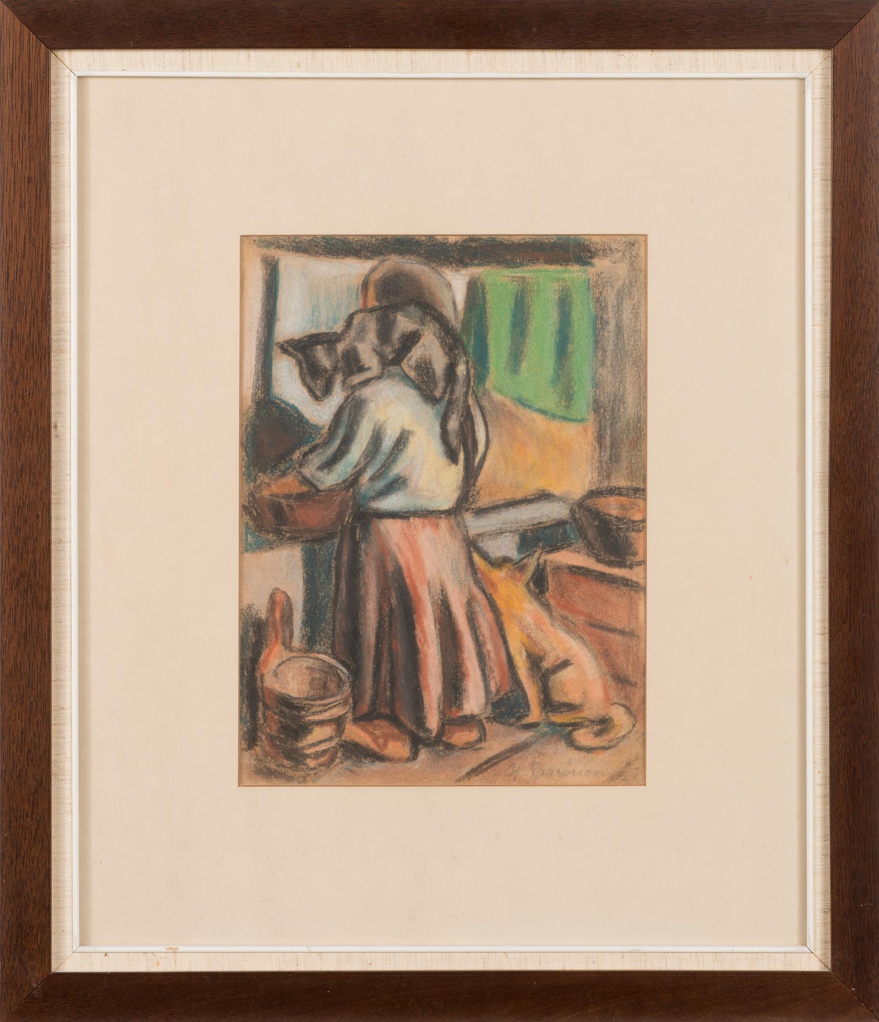 Yrjö Saarinen, pastel, signed and dated -27.