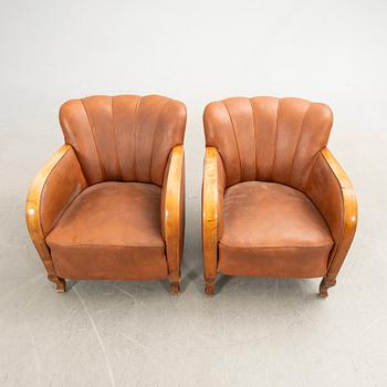 Armchairs, a pair, Swedish modern, 1930s/40s.