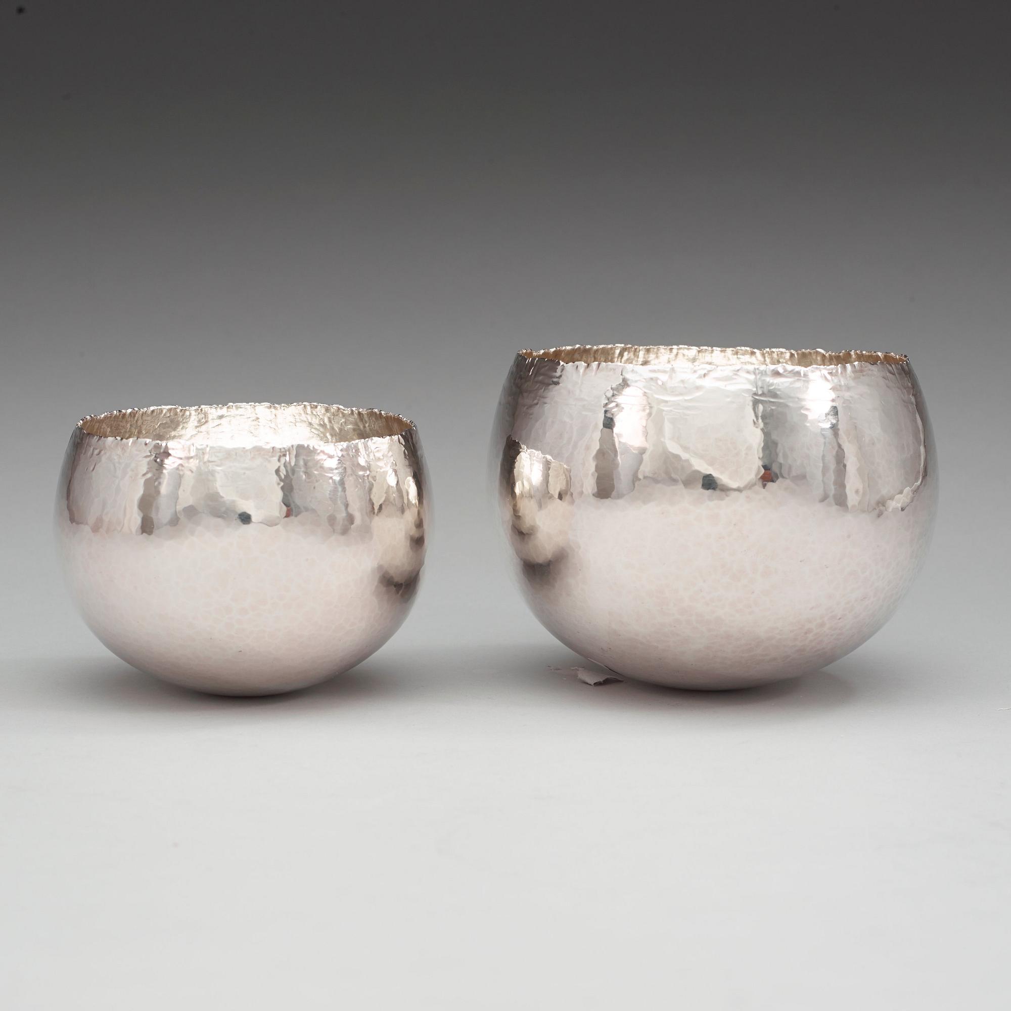 REY URBAN, skålar, 2 st, Stockholm 1977, sterling.