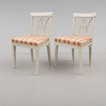 STOLAR, 2 st, en märkt PASL, Pehr Andersson, Lindome, 1759-1808.