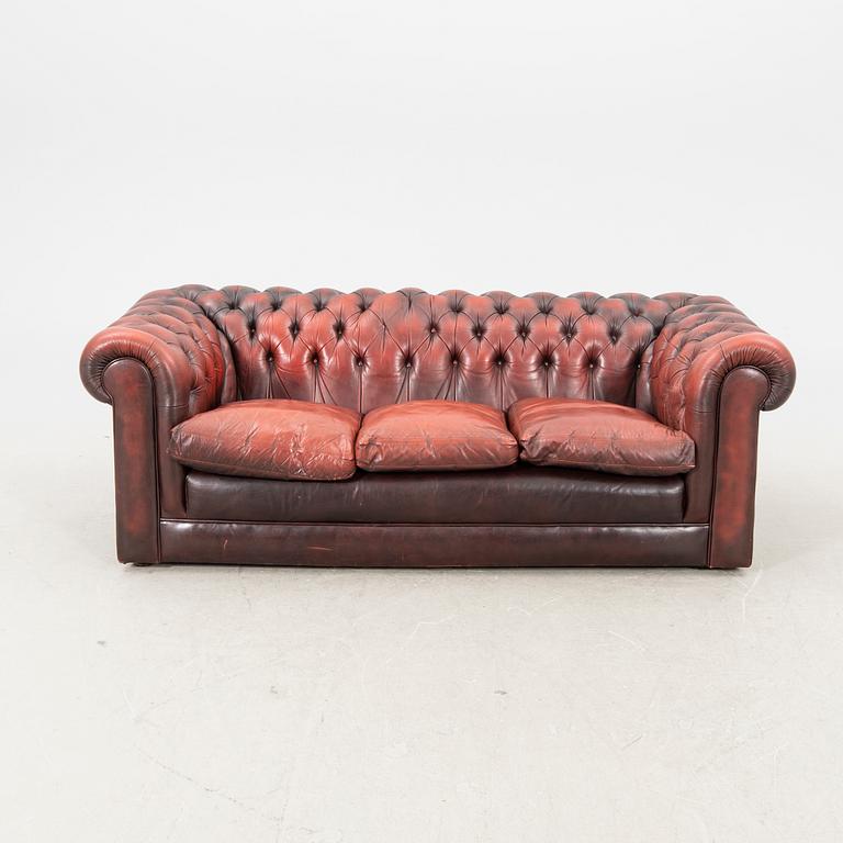 A Chesterfield leather sofa later part of the 20th century.