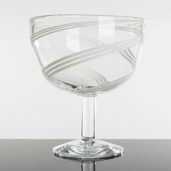 HEIKKI ORVOLA, two bowls, glass, signed, Nuutajärvi, Notsjö, Finland.