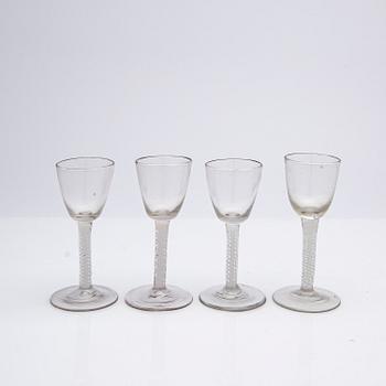 A set of glass, 13 pieces, 18th century.