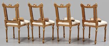 SALONGSGRUPP, 8 delar, Louis XVI-stil, 1900-talets första hälft.