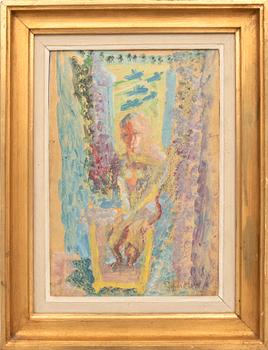 Siri Derkert, akvarell på papper lagd på pannå signerad.