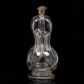 A Swedish glass caraffe, 18th century.