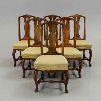 STOLAR, 6 st snarlika, barockstil, 1900-talets första hälft.