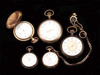 PARTI FICKUR, bland annat 14 k, och Illinois Watch Co, Springfield. 1800/1900-tal.