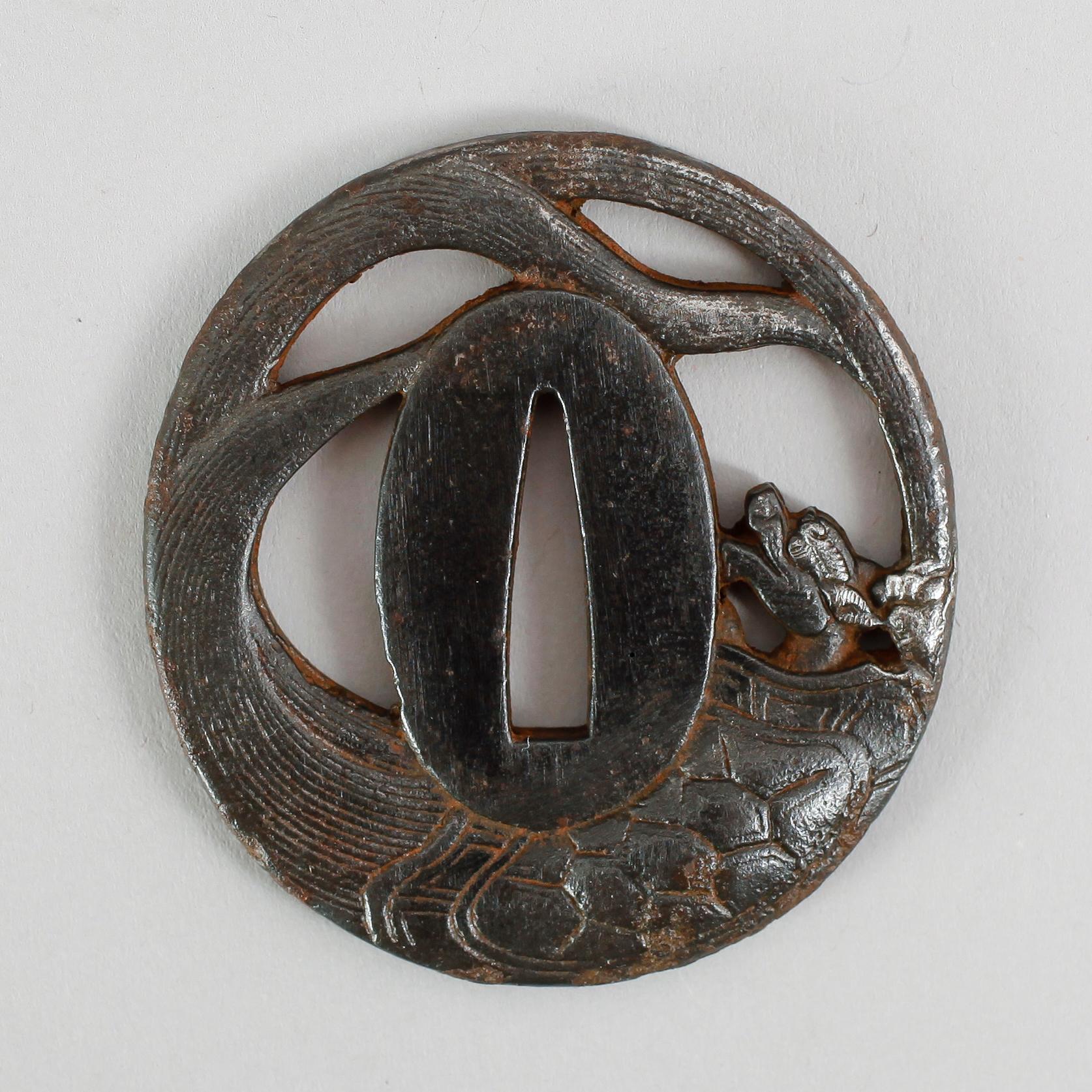 TSUBA, järn, Japan, 1800-tal.