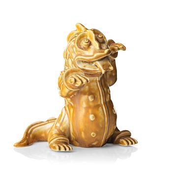 Wilhelm Kåge, a stoneware figure of a "dragon puppy", Gustavsberg, Sweden 1940-50's.