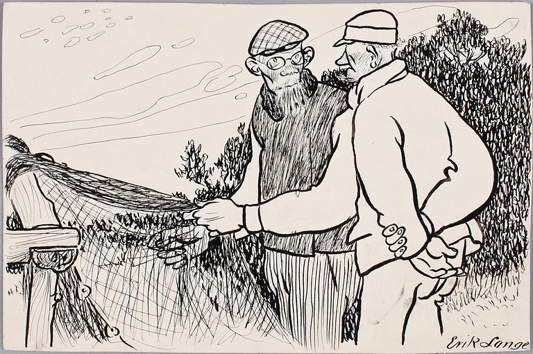 PARTI KARIKATYRER, ca 20 st, flertal konstnärer såsom Eigil Schwab, Erik Lange, Bertil Lybeck, tidigt 1900-tal.