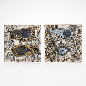 Lisa Larson, two ceramic wall plaques for Gustavsberg.