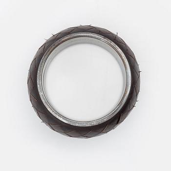 Bottega veneta, a leather and silver bangle.