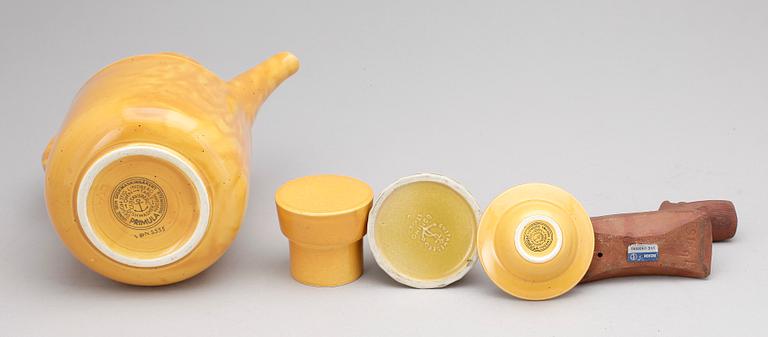 PARTI KERAMIK,  7 delar, bla "Domino", Stig Lindberg, Gustavsberg, 1900-tal.