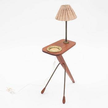 A floor lamp with table, 1950's.